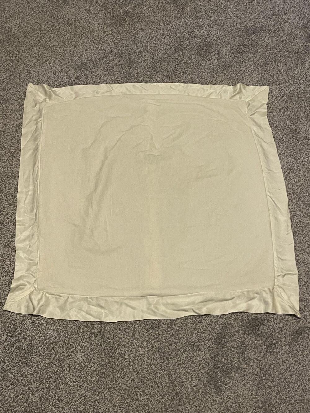 Bella Notte Euro Pillow Sham Ava Button Cream Chenille Rayon Satin Flange